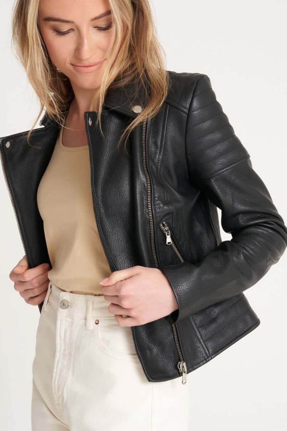 Barneys Originals Barneys Originals Black Leather Biker Jacket