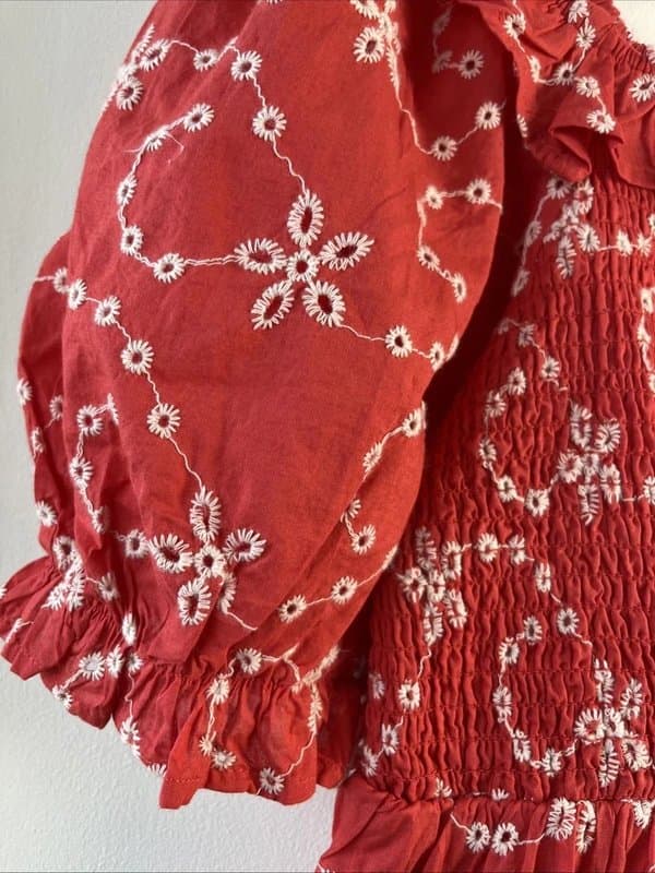 New Look New look - embroidered short dress - size 16 - red