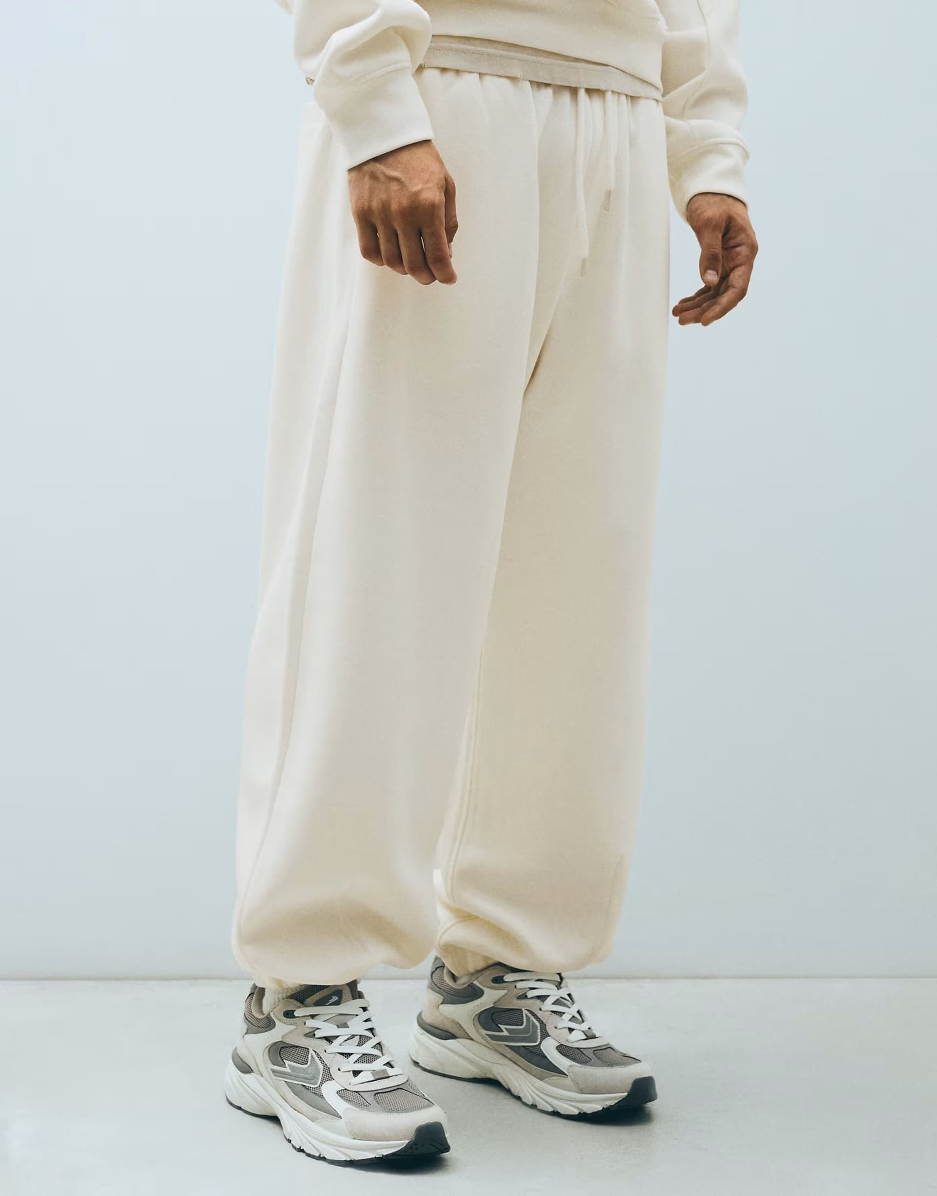 ASOS Bershka Volume joggers in white