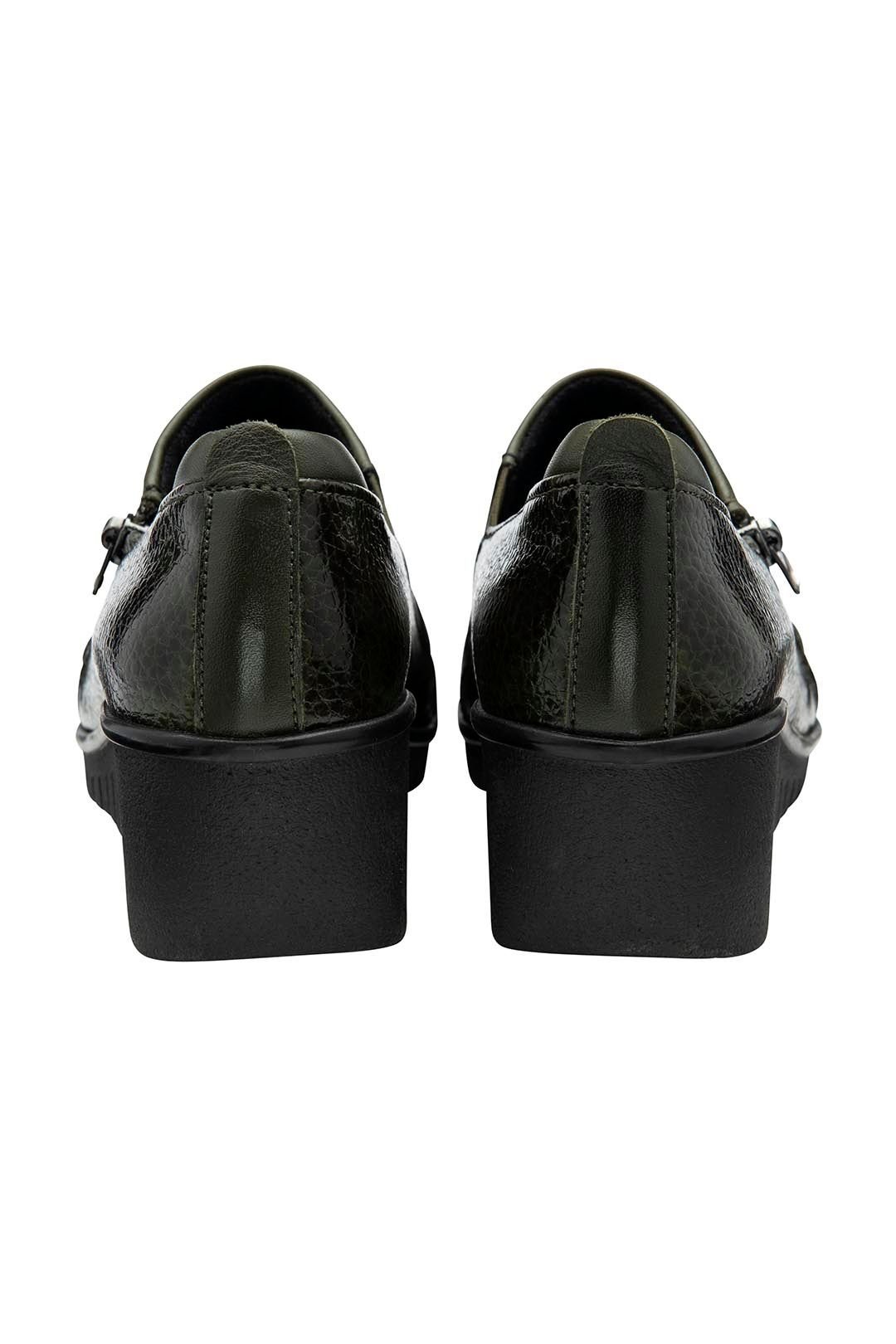 Lotus Lotus Women's Khaki 'Altan' Leather Wedge Shoes - 3