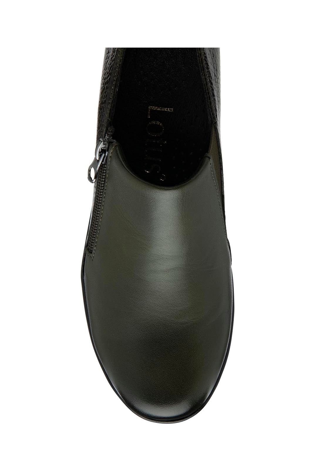 Lotus Lotus Women's Khaki 'Altan' Leather Wedge Shoes - 4