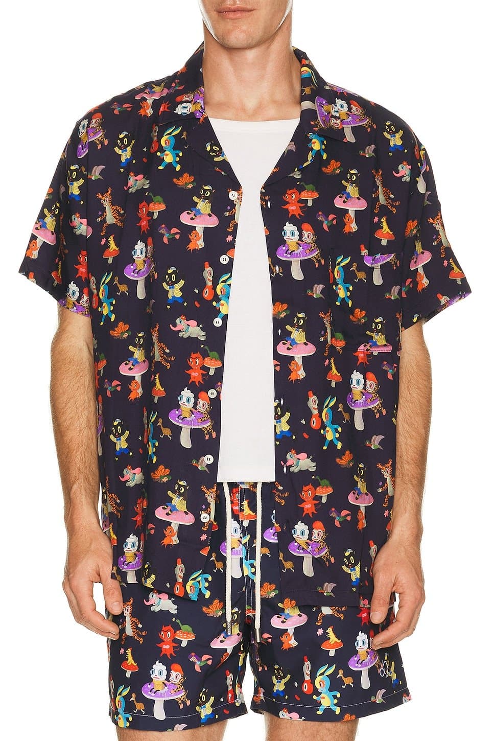 revolve Catch The Wind x Gary Baseman Camp Collar Shirt in Blue