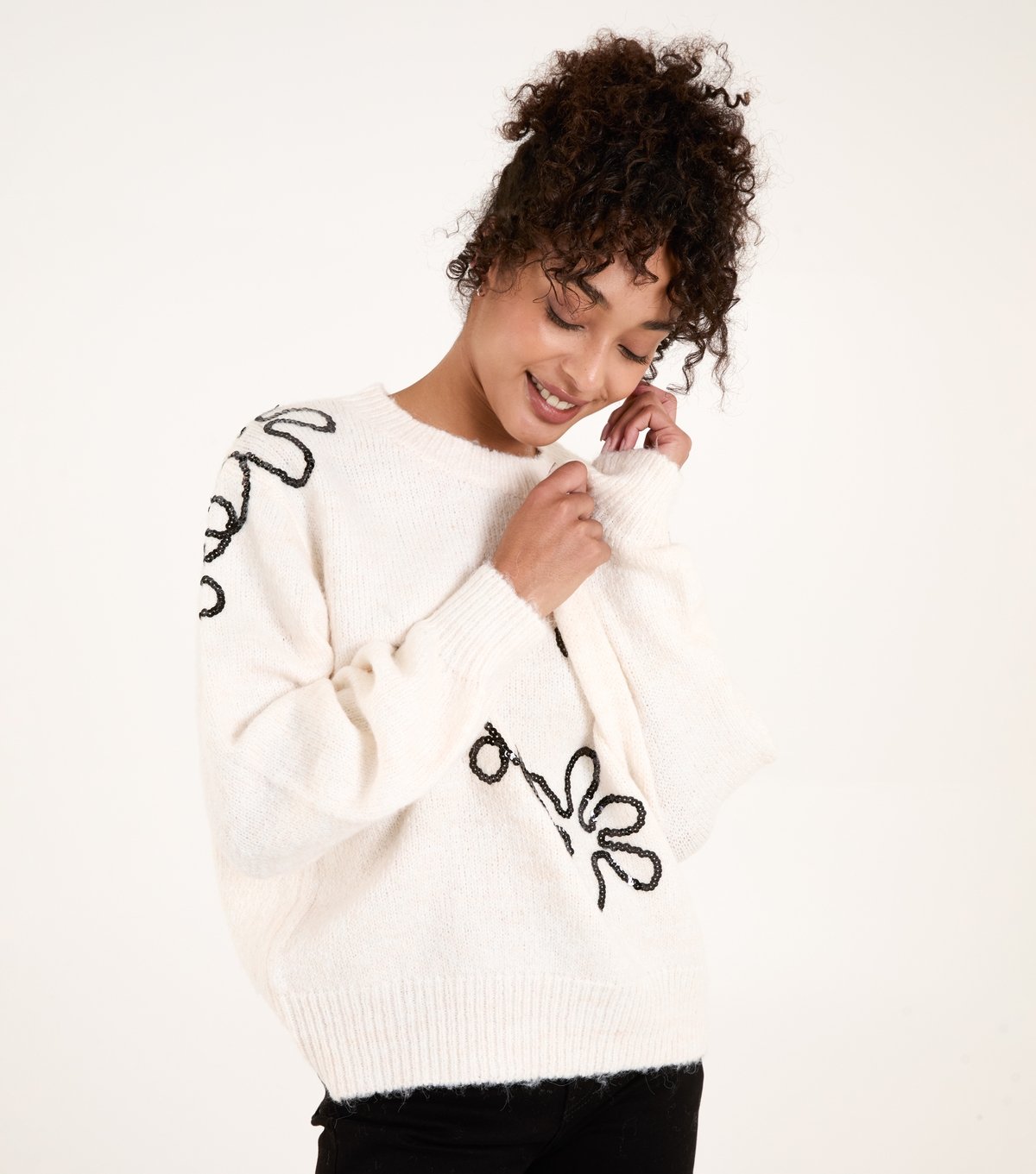 Blue Vanilla Women's Stone Abstract Print Jumper Blue Vanilla New Look - 2