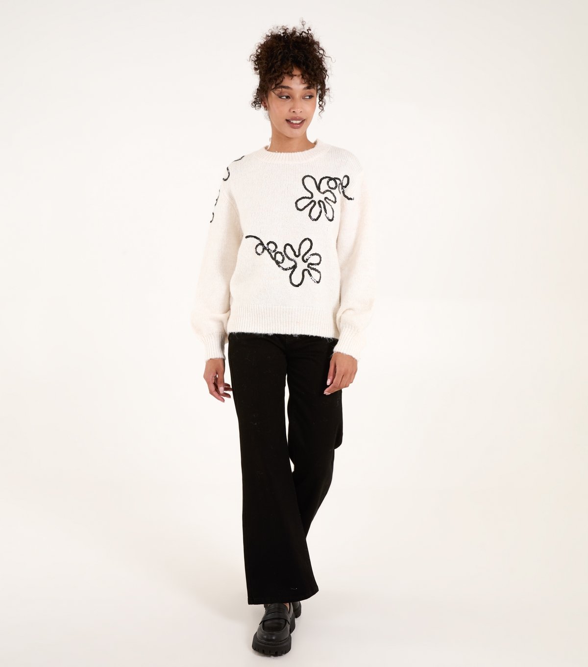 Blue Vanilla Women's Stone Abstract Print Jumper Blue Vanilla New Look - 3