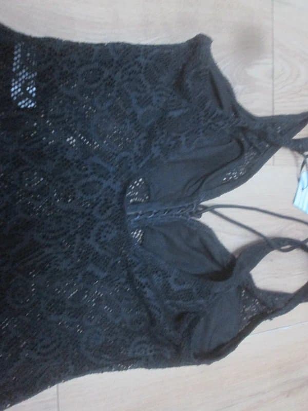 Pour Moi Pour Moi size 12 black lace no underwire or padding swimming costume Brand new with tags