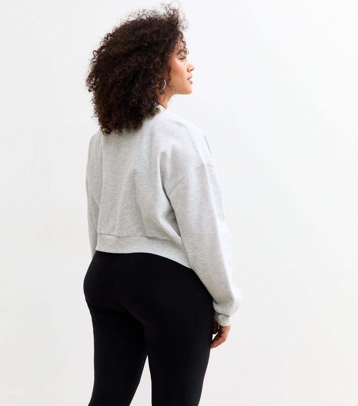 New Look Women's Plus Size Light Grey Zip Up Cropped Bomber Jacket Curves New Look - 4