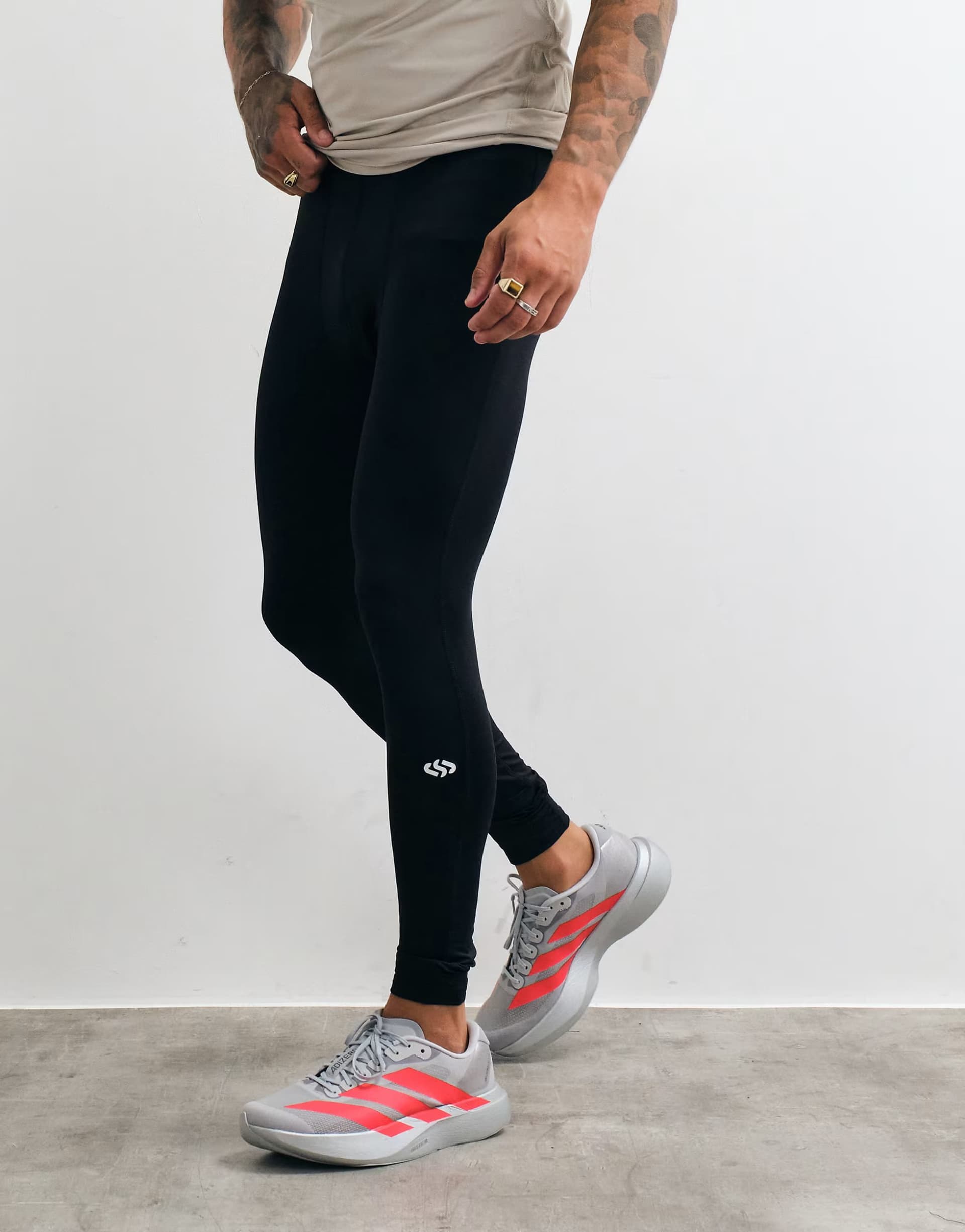 ASOS Jack & Jones Sports baselayer jersey leggings in black