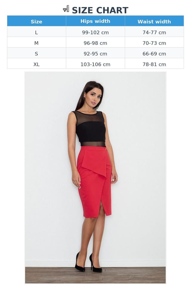 Love Lace Love Lace Women's Classic Cotton Skirt With Front Flap Belt in Red - 3