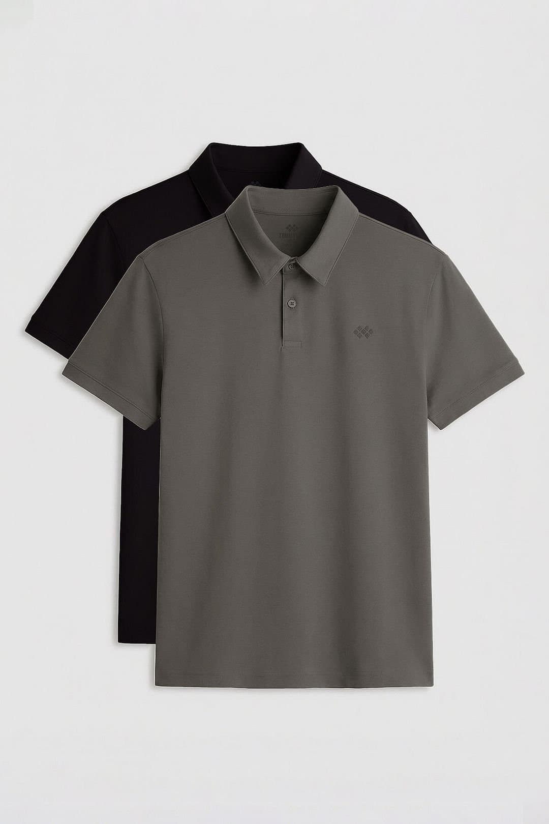 Tommy Life Tommy Life Men's Cotton-Blend Polo T-Shirt in Charcoal