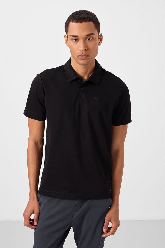 Tommy Life Tommy Life Men's Cotton-Blend Polo T-Shirt in Charcoal - 3