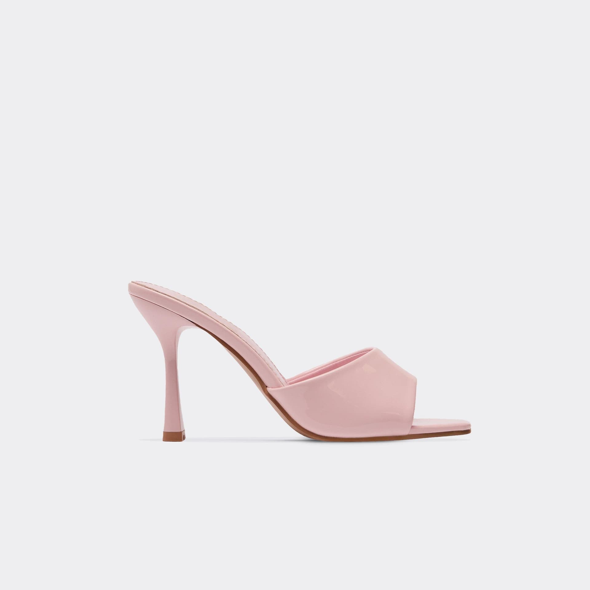 EGO EGO Pink Patent Square Peep Toe Stiletto Mules