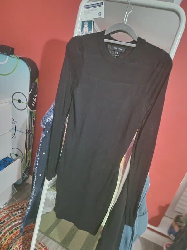 New Look New Look Black Knitted Knee Length Dress Size 10