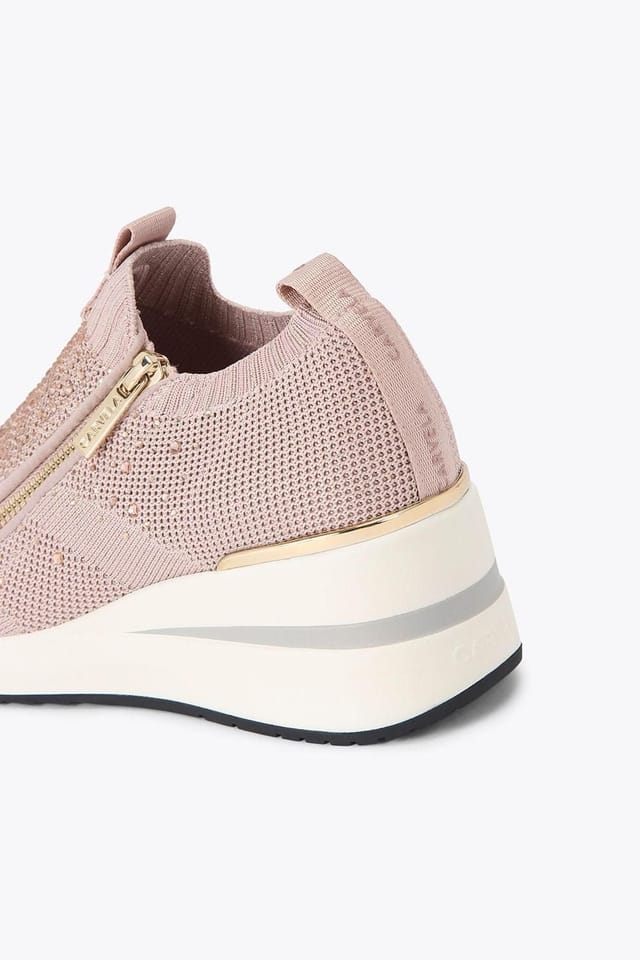 Carvela Carvela Women's 'High Rise Zip Knit' Fabric Trainers in Pale Pink - 3