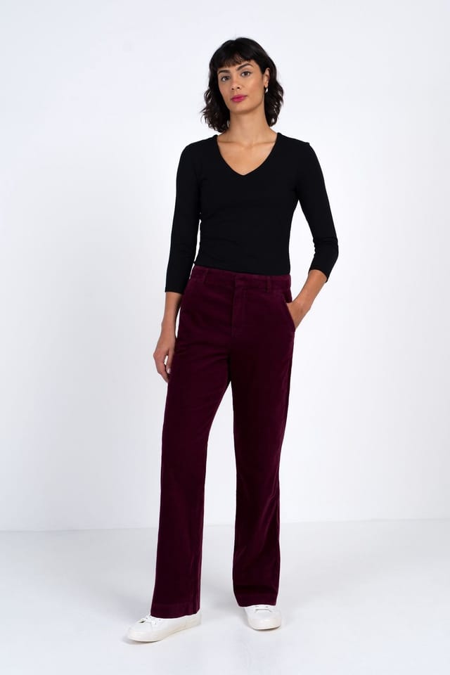 Kettlewell Kettlewell Women's Jamie Cord Straight Pants in Aubergine - 3
