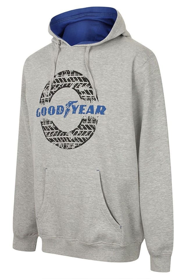 Goodyear Goodyear Men's Pullover Graphic Print Hoodie in Grey - 2