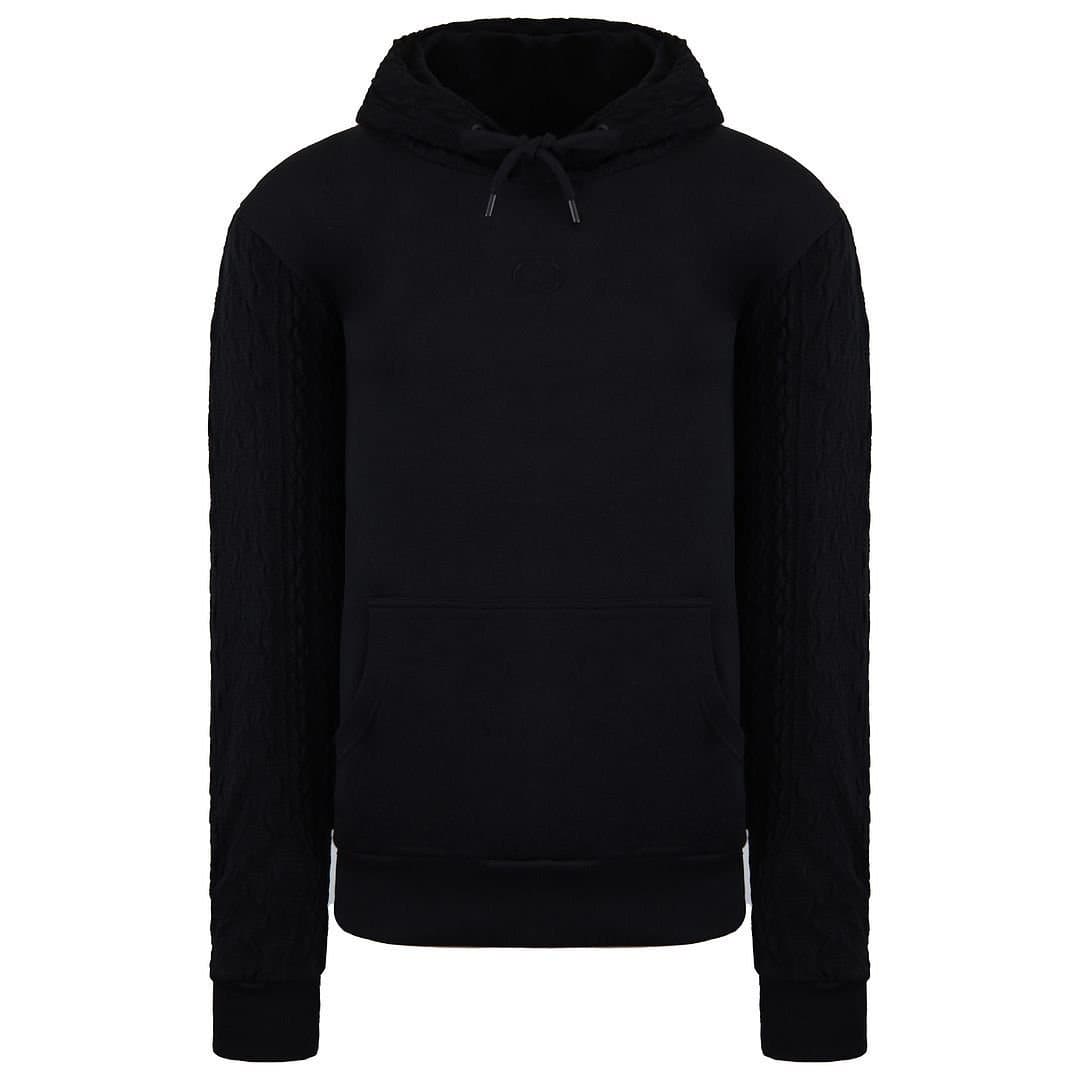 Criminal Damage Criminal Damage Men's Black Cable Sleeve Cotton Hoodie