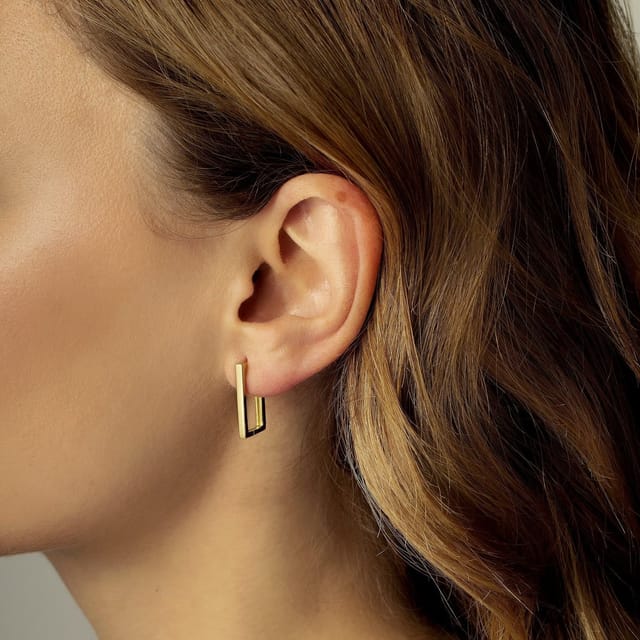 Gold Trip Gold Trip Women's Rectangle Hoop Earrings in Gold - 2