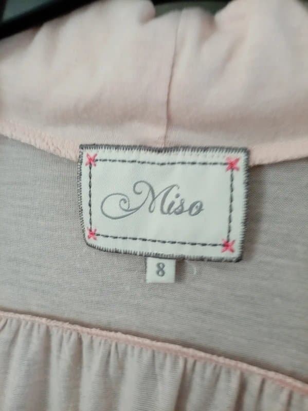 Miso Ladies size 8 light rose pink roll sleeve Shortsleeve soft smart blazer cardigan
