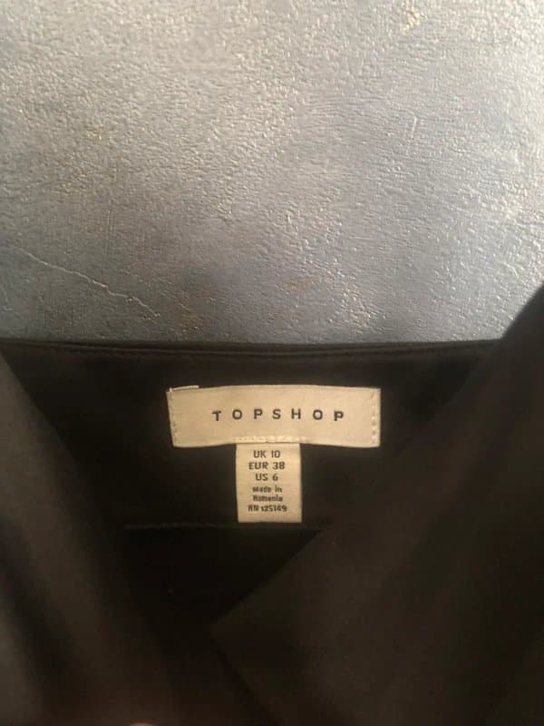 Topshop Black Topshop dress cowl strappy party dress satin style size 10 ruched