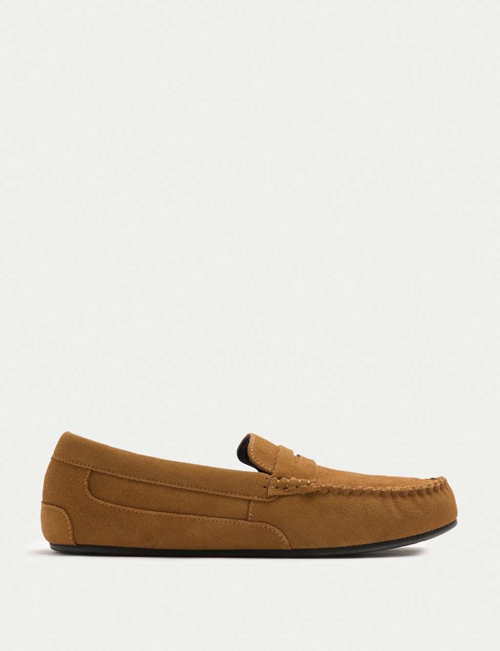 Marks & Spencer M&S Suede Moccasin Slippers with Freshfeet™ Tan