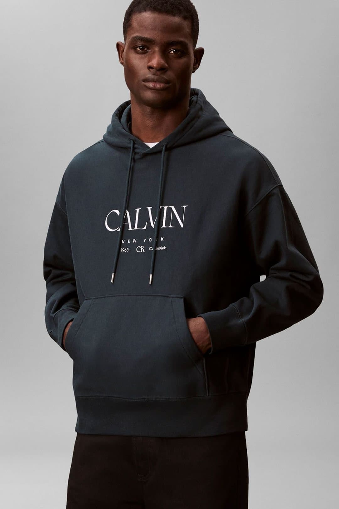 Calvin Klein Calvin Klein Men's LS Premium Fleece Calvin Graphic Nurture Navy