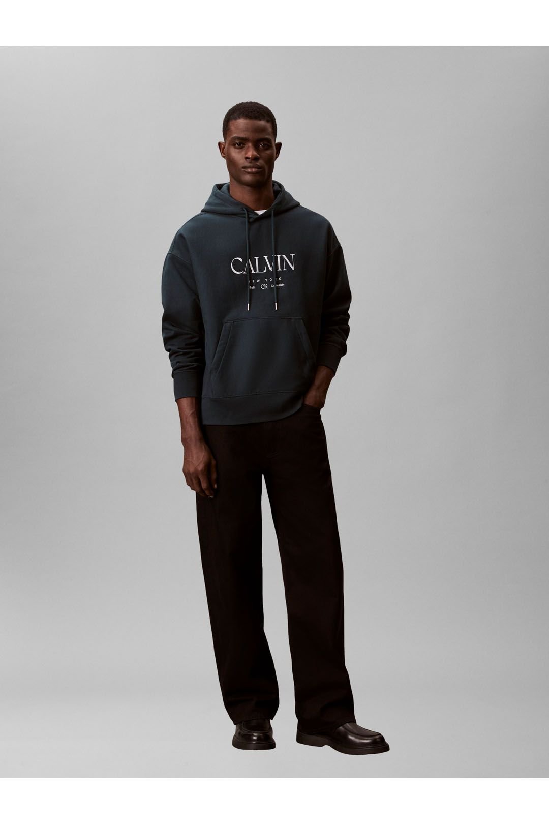 Calvin Klein Calvin Klein Men's LS Premium Fleece Calvin Graphic Nurture Navy - 4
