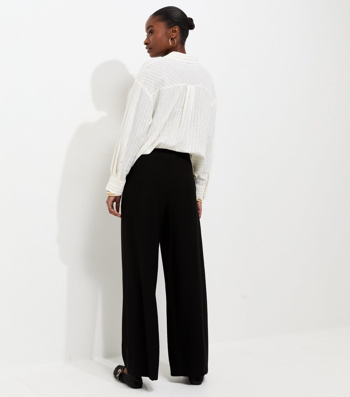 New Look Women's Black Woven Wide Leg Trousers New Look - 4