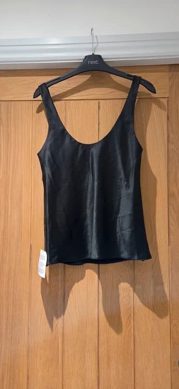 ASOS Black faux silk top, size 8, Asos. Xmas party/New Year