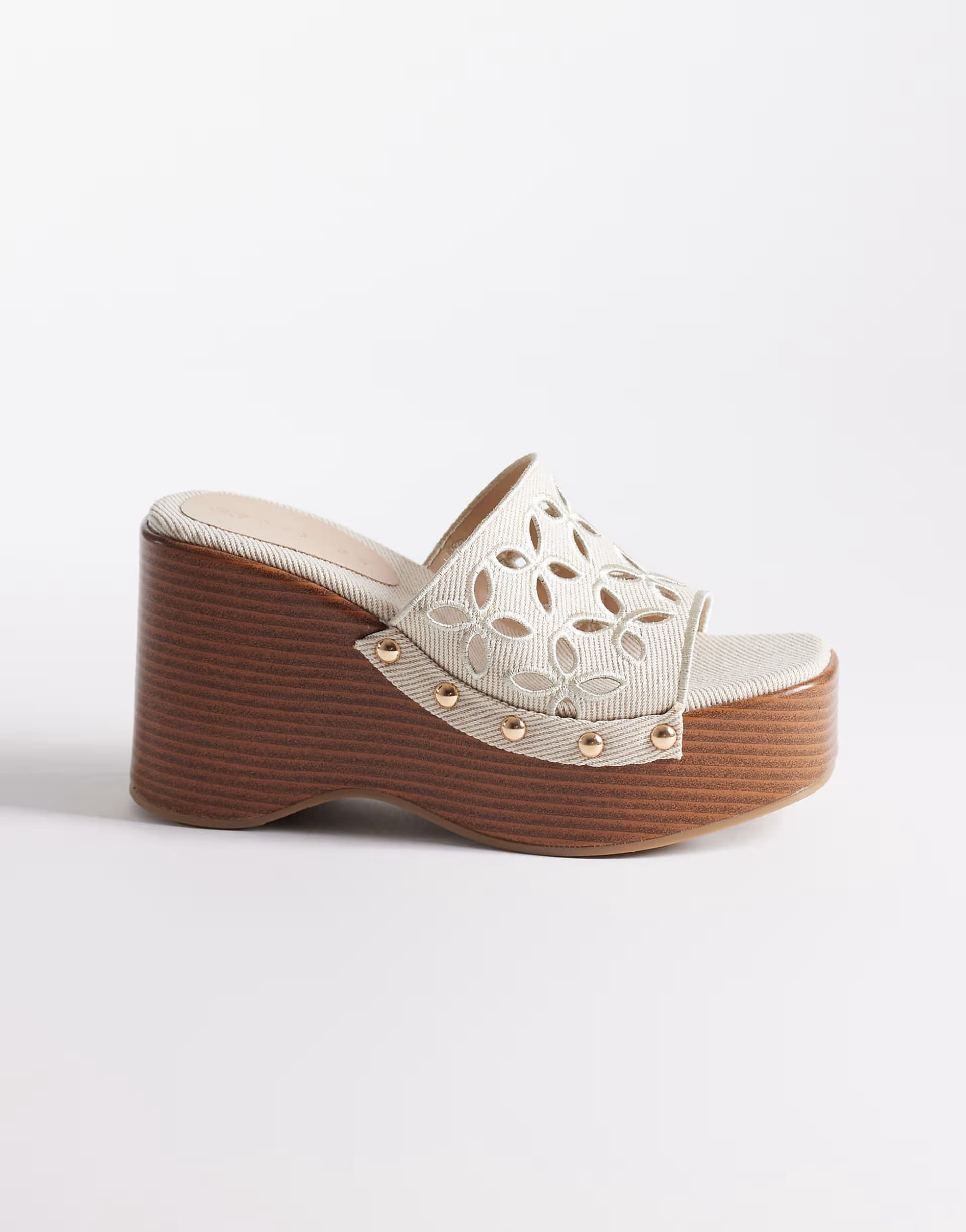 ASOS ASOS Beige Linen Cut-Out Wedges