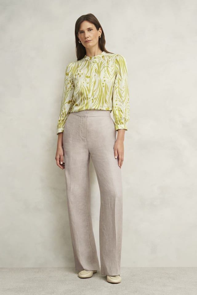 Hobbs London Hobbs London Women's Alessia Linen Trouser in Light Stone - 3