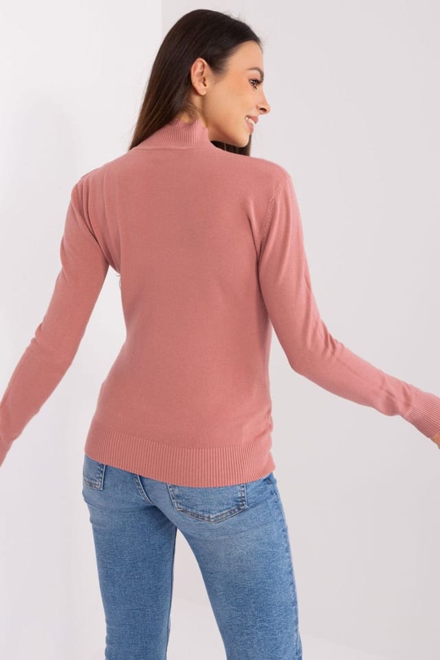 Love Lace Love Lace Women's Turtleneck Viscose Long Sleeve Sweater in Pink - 3