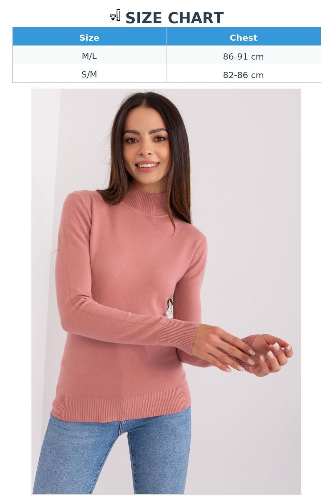 Love Lace Love Lace Women's Turtleneck Viscose Long Sleeve Sweater in Pink - 4