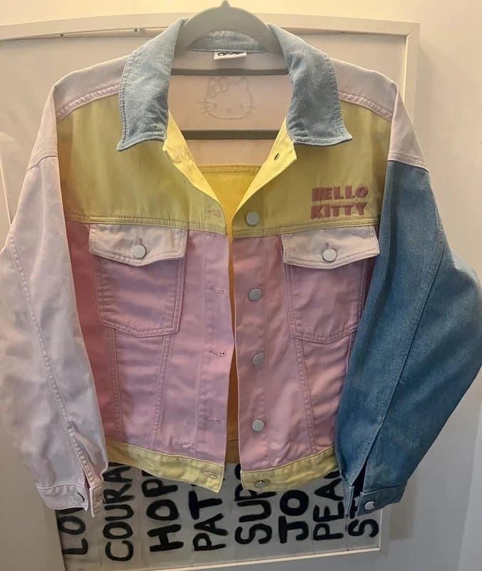 ASOS Design ASOS Design Y2K design x Hello Kitty Colour Block Denim Jacket #viral
