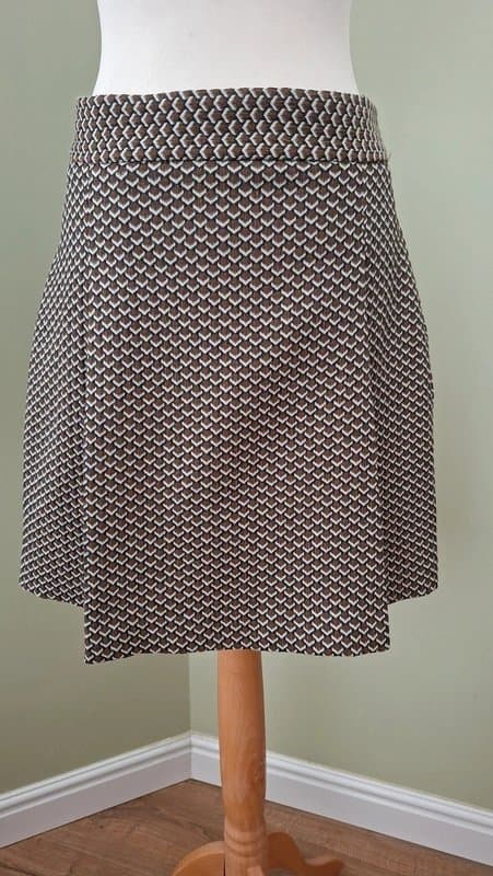 M&S Collection M&S Collection Brown Geometric Jacquard A Line Pleated Mini Skirt UK Size 10