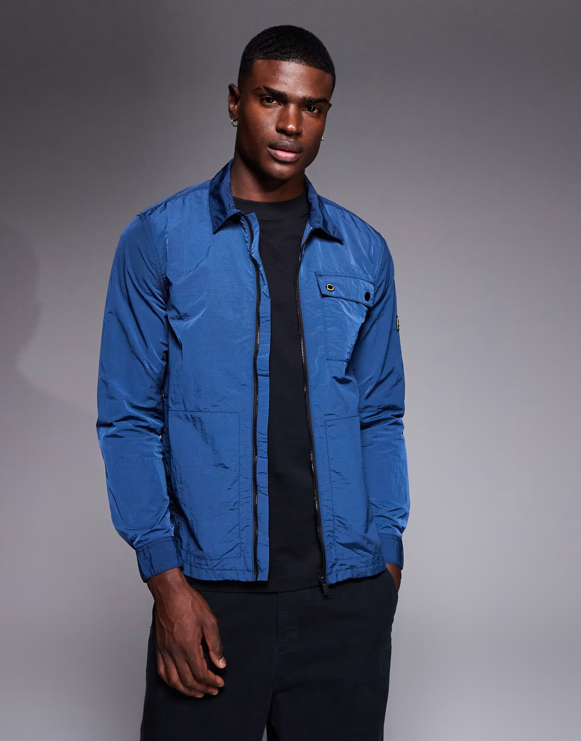 ASOS Barbour International inline overshirt in insignia blue