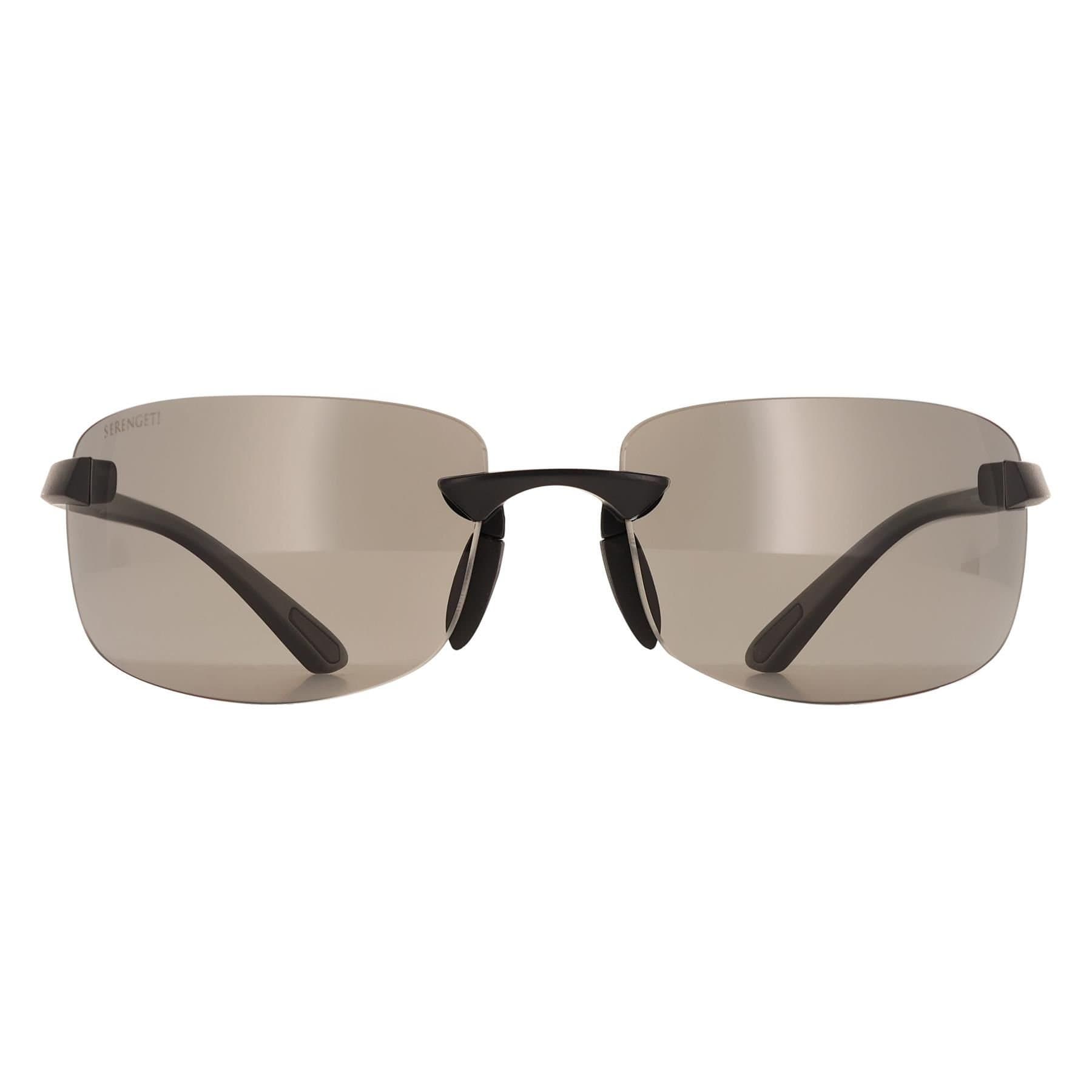 Serengeti Serengeti Men's Rimless Matte Black Trivex Polarized Smoke Rick