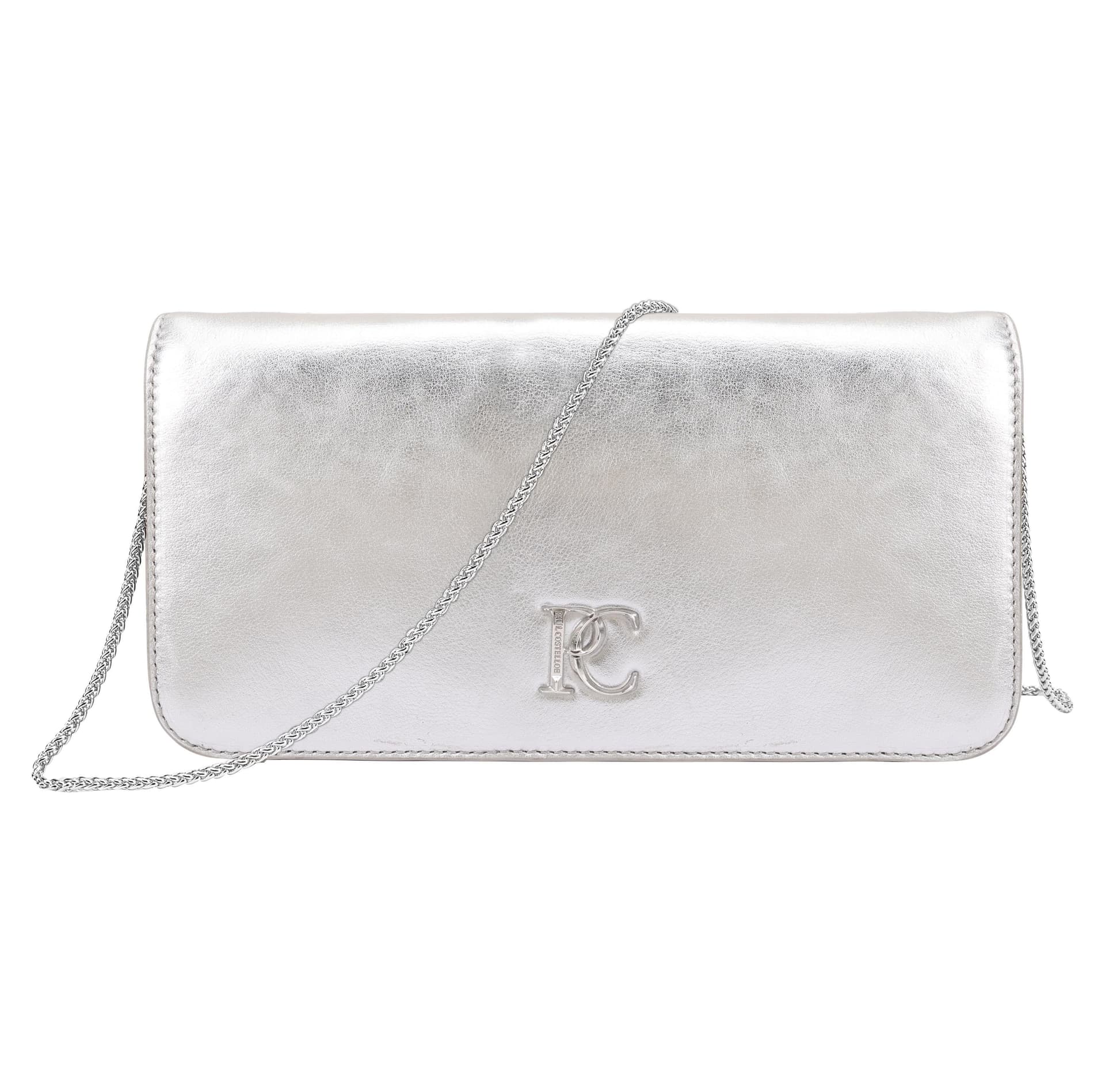 Paul Costelloe Paul Costelloe Women's Malina Leather Occasion Bag in Silver