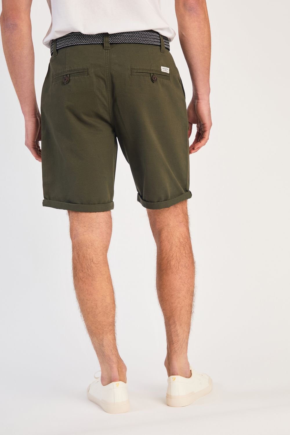 Tokyo Laundry Tokyo Laundry Men's Cotton Belted Chino Shorts in Green - 2