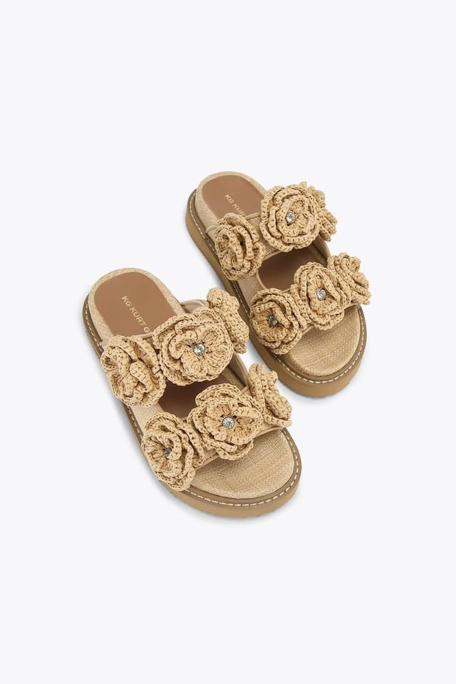 KG Kurt Geiger KG Kurt Geiger Women's 'Sonnet Footbed' Sandals in Beige - 2