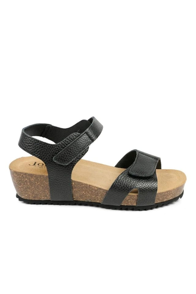 Jones Bootmaker Jones Bootmaker Women's Joanie Wide Fit Leather Sandals in Black - 2