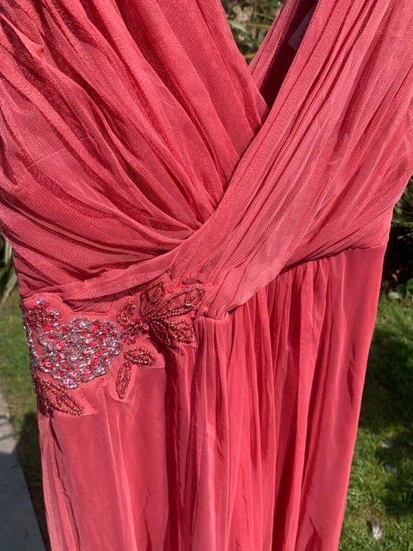 Monsoon Rose Chiffon Occasion Maxi Dress Size 14