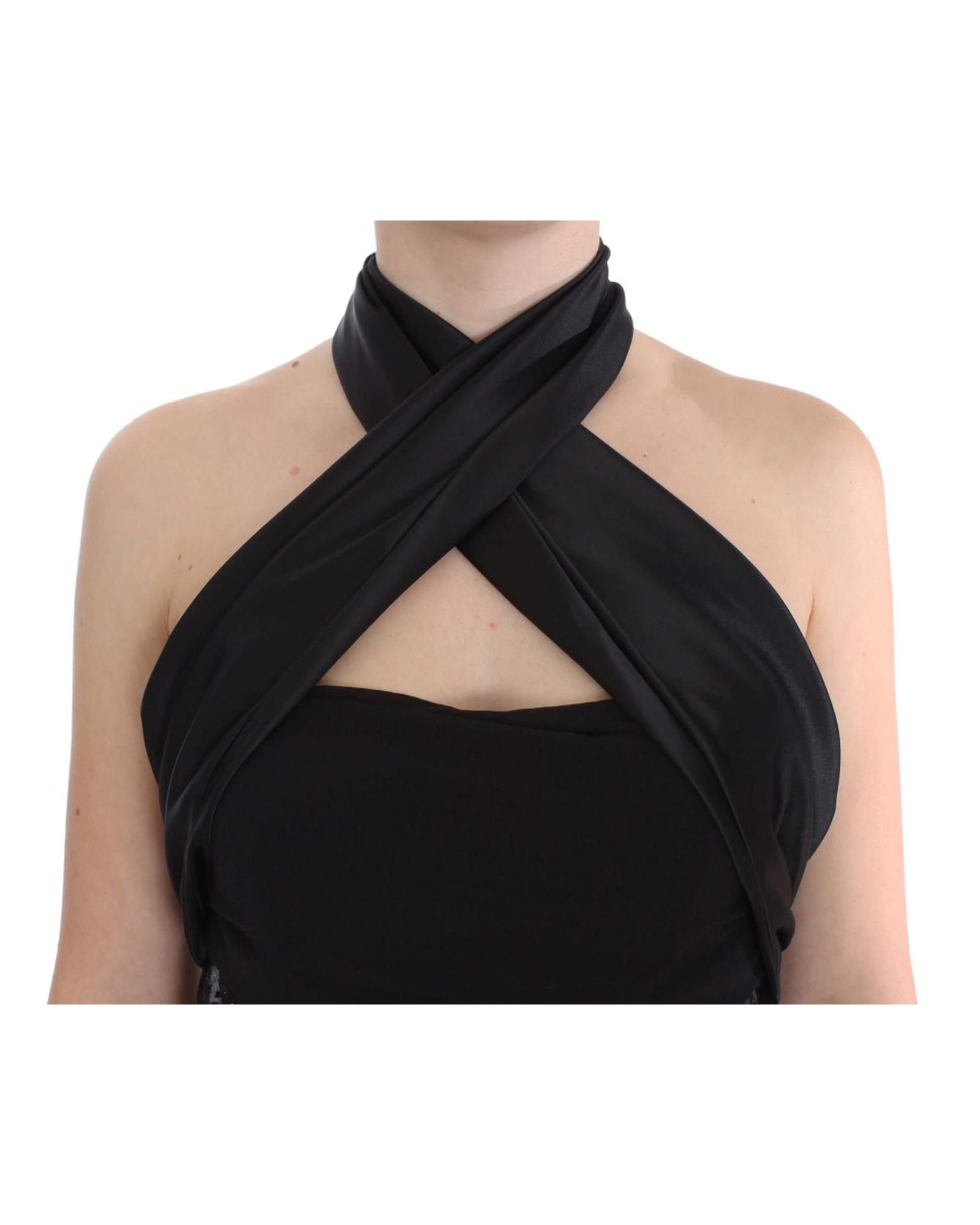 Exte Exte Women's Black Neck Wrap Top Blouse - 4