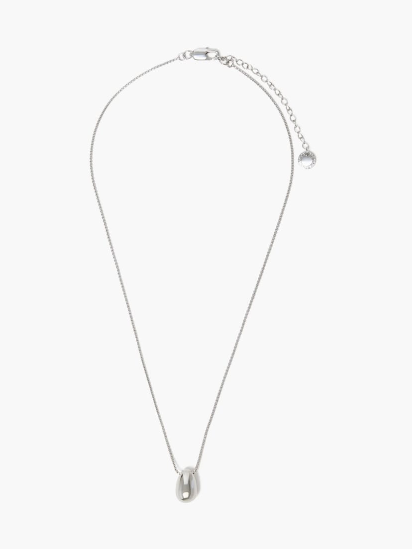 French Connection Sculptural Bean Pendant Necklace Silver - 1