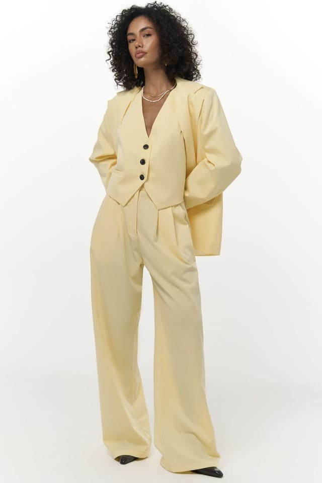 MAI STUDIOS CO. MAI STUDIOS CO. Women's Kaylee Palazzo Pants in Lemon - 2