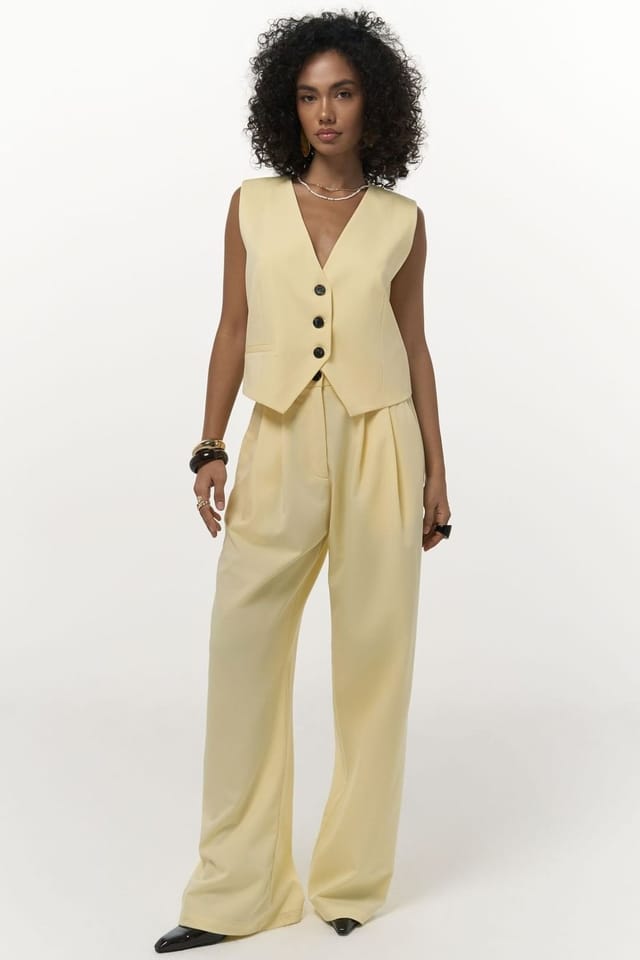 MAI STUDIOS CO. MAI STUDIOS CO. Women's Kaylee Palazzo Pants in Lemon - 3