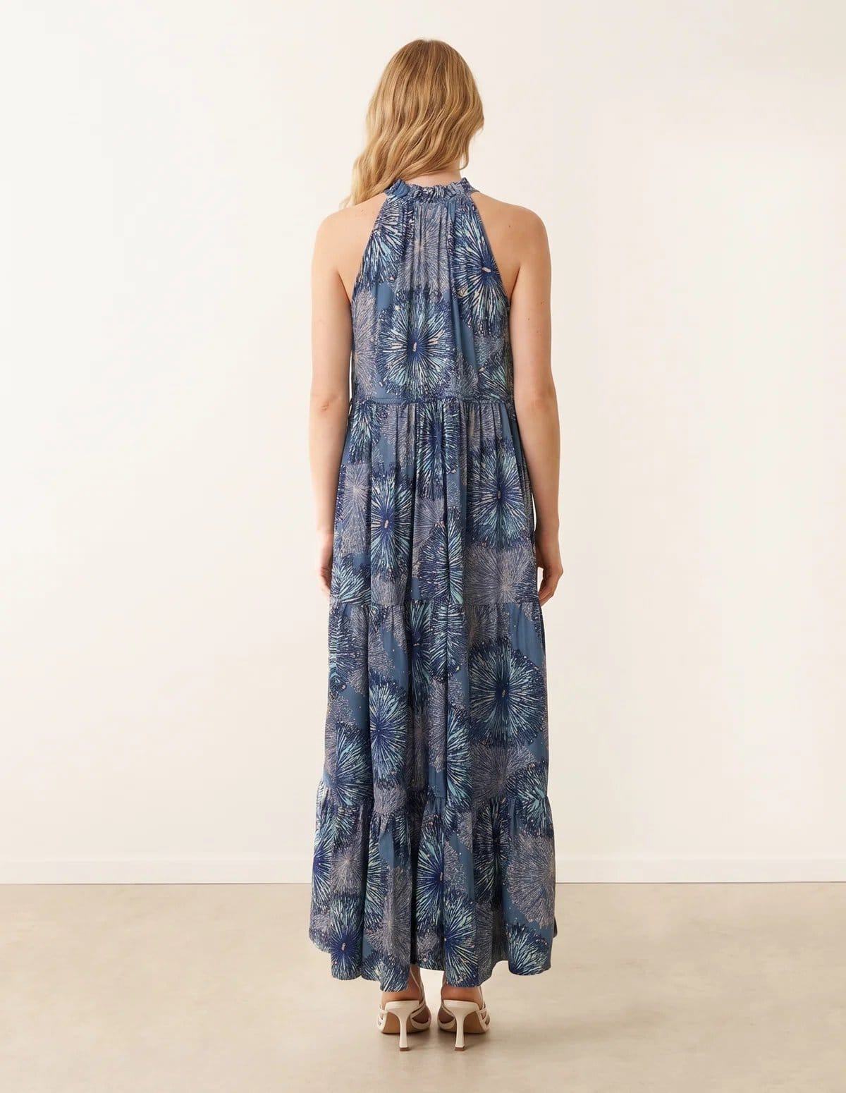 Blue Vanilla Tiered Tie Front Dress - 4
