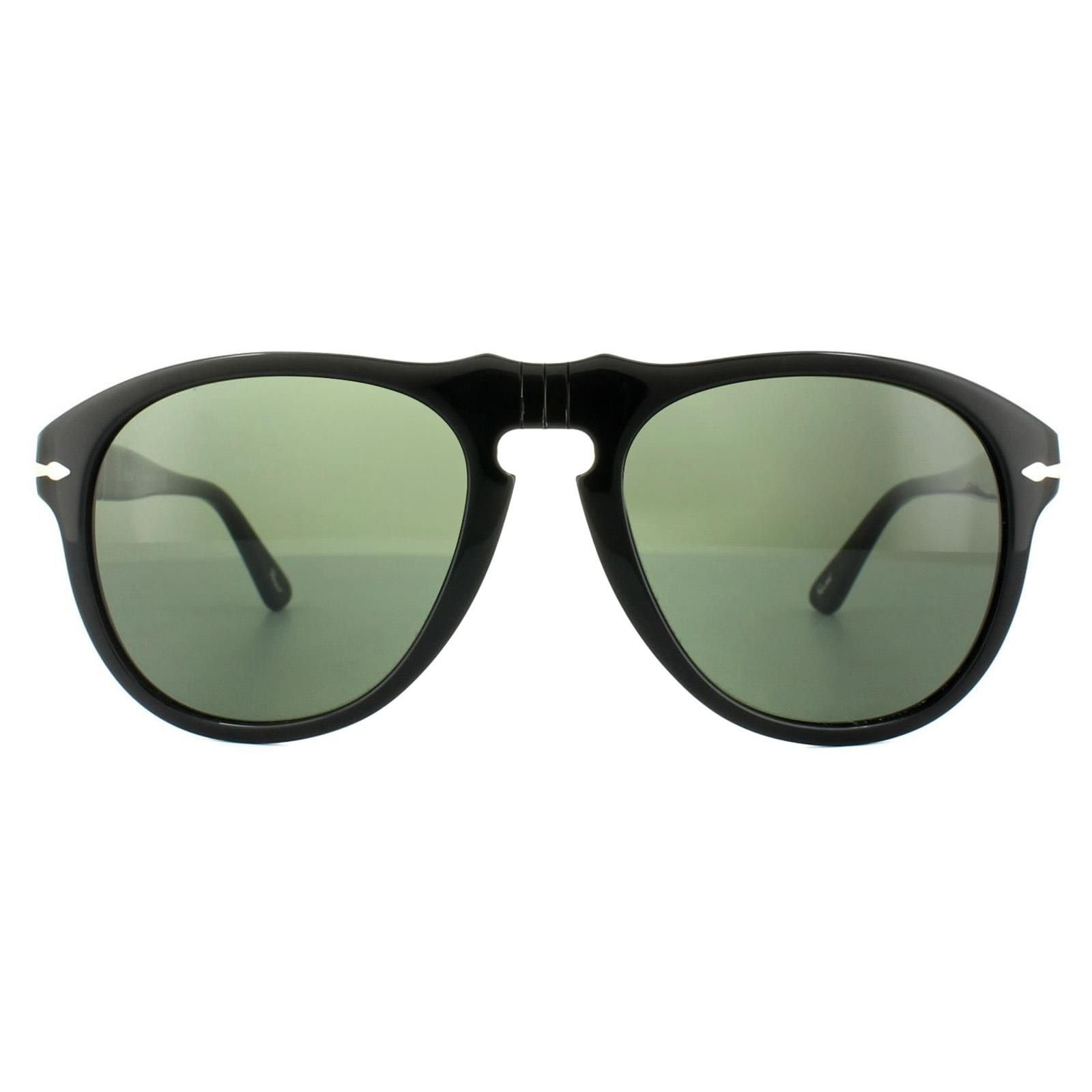 Persol Persol Men's Aviator Black Green Sunglasses - 1