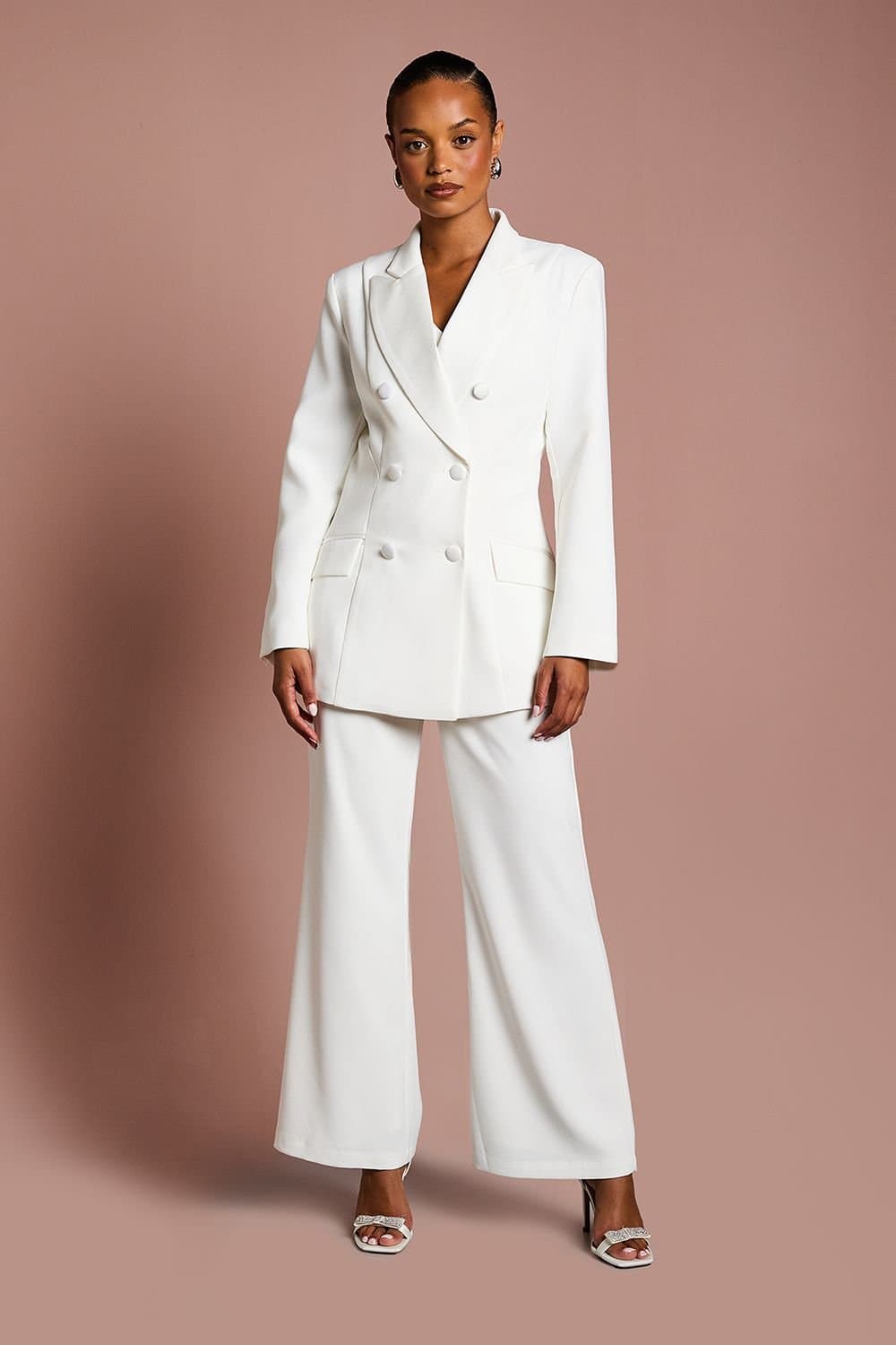 Coast Coast Women's Petite Premium Flare Bridal Trousers in Ivory