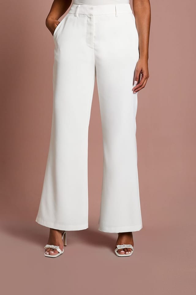 Coast Coast Women's Petite Premium Flare Bridal Trousers in Ivory - 2