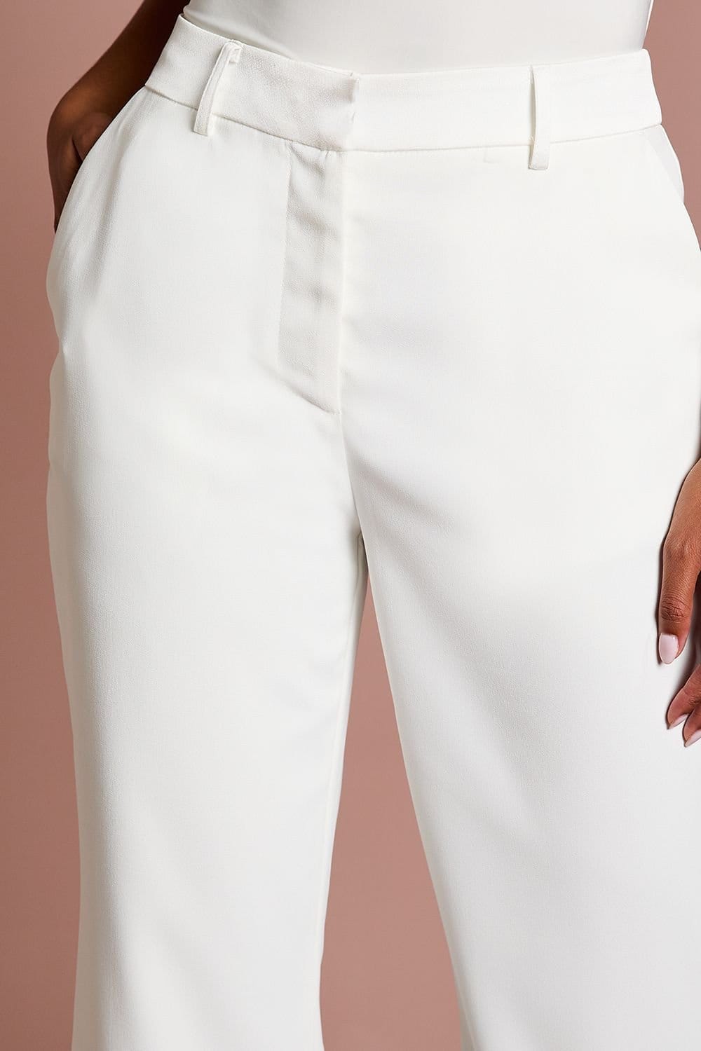 Coast Coast Women's Petite Premium Flare Bridal Trousers in Ivory - 4